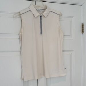 Lady Hagen Cream Sleeveless Golf Top